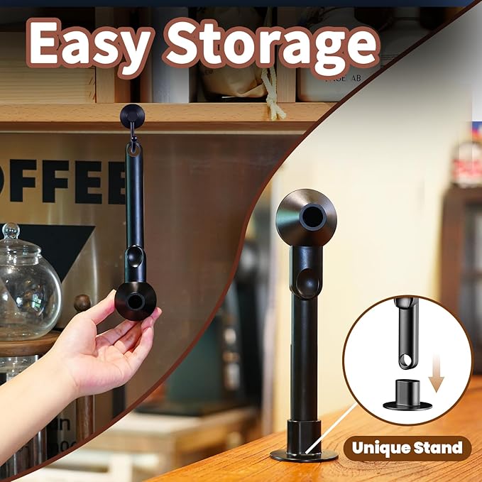 Coffee Scoop with Funnel for Ground Coffee, Protein Powder & Tea, for Reusable K Cup Refiller, 2TBSP Mess-Free, Funnel Design Prevents Spills (Black, 2-Pack)