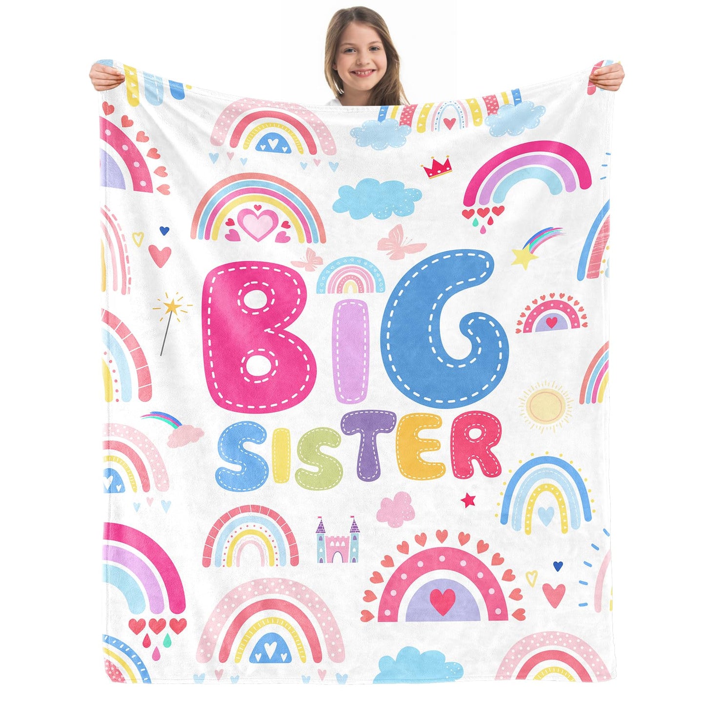 Winkwarm Big Sister Gift - Ultra Soft Flannel Throw Blanket, 50" x 60"
