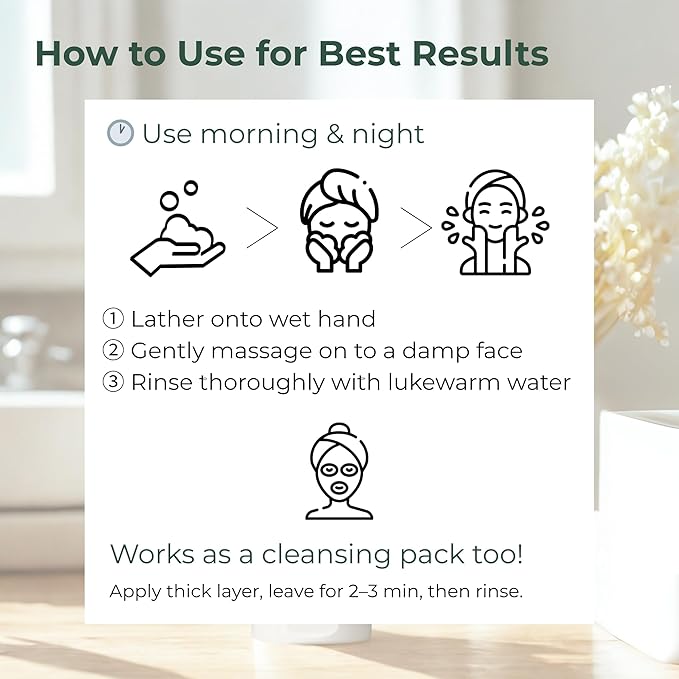 BMBCO Gentle Pore Cleansing Foam for Sensitive Skin – Yulmu Vegan Face Wash with Natural Surfactants & Hydrating Formula, 120g