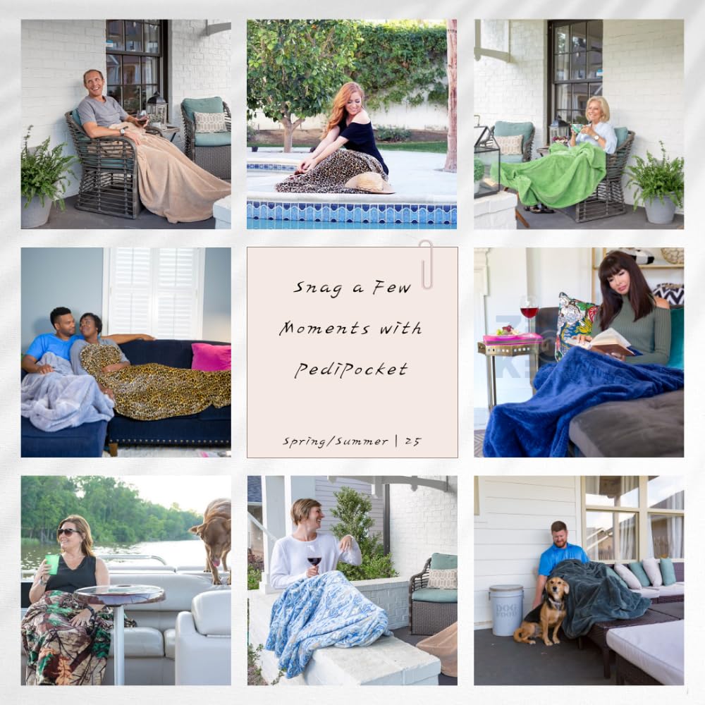 PediPocket Patented Foot Pocket Blanket – 50” x 70” with 20” Deep Foot Pocket, Plush Velvety Fleece Blanket, Everyday Luxurious Comfort, Machine Washable,Gift Idea – Pleasingly Plaid (Non-Electric)