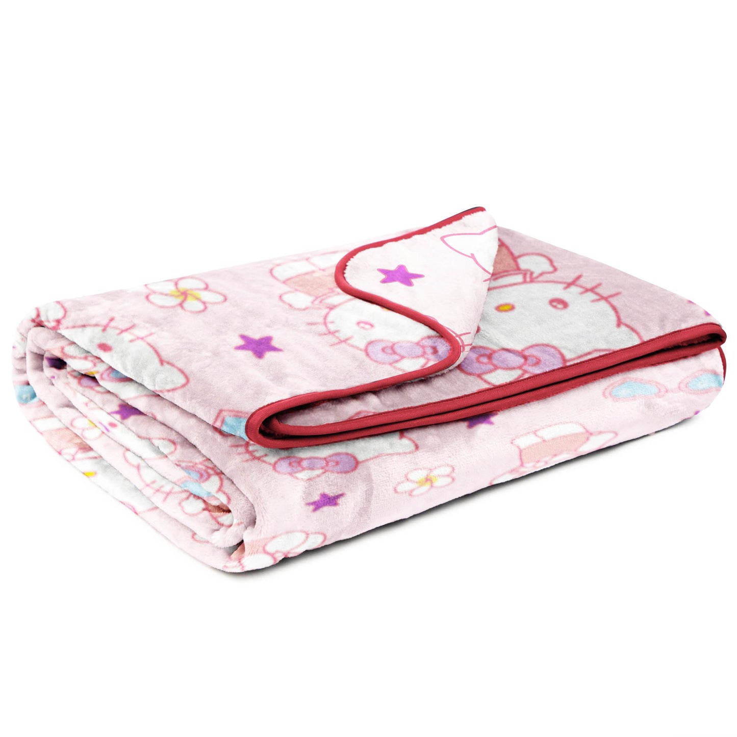 Jay Franco Hello Kitty Heart Sunglasses Plush Blanket - Measures 60 x 90 Inches, Kids Bedding - Super Soft Fleece Bedding