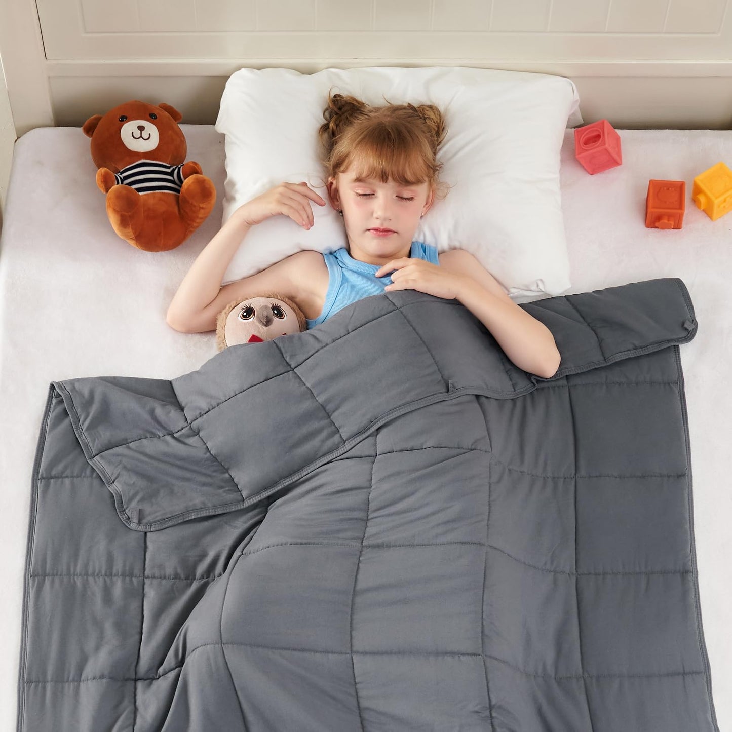 yescool Weighted Blanket 5 Pounds Cooling Weighted Lap Blanket, Grey Heavy Blankets, Washable Weighted Throw Blanket for 40-60lbs, 36"x48"