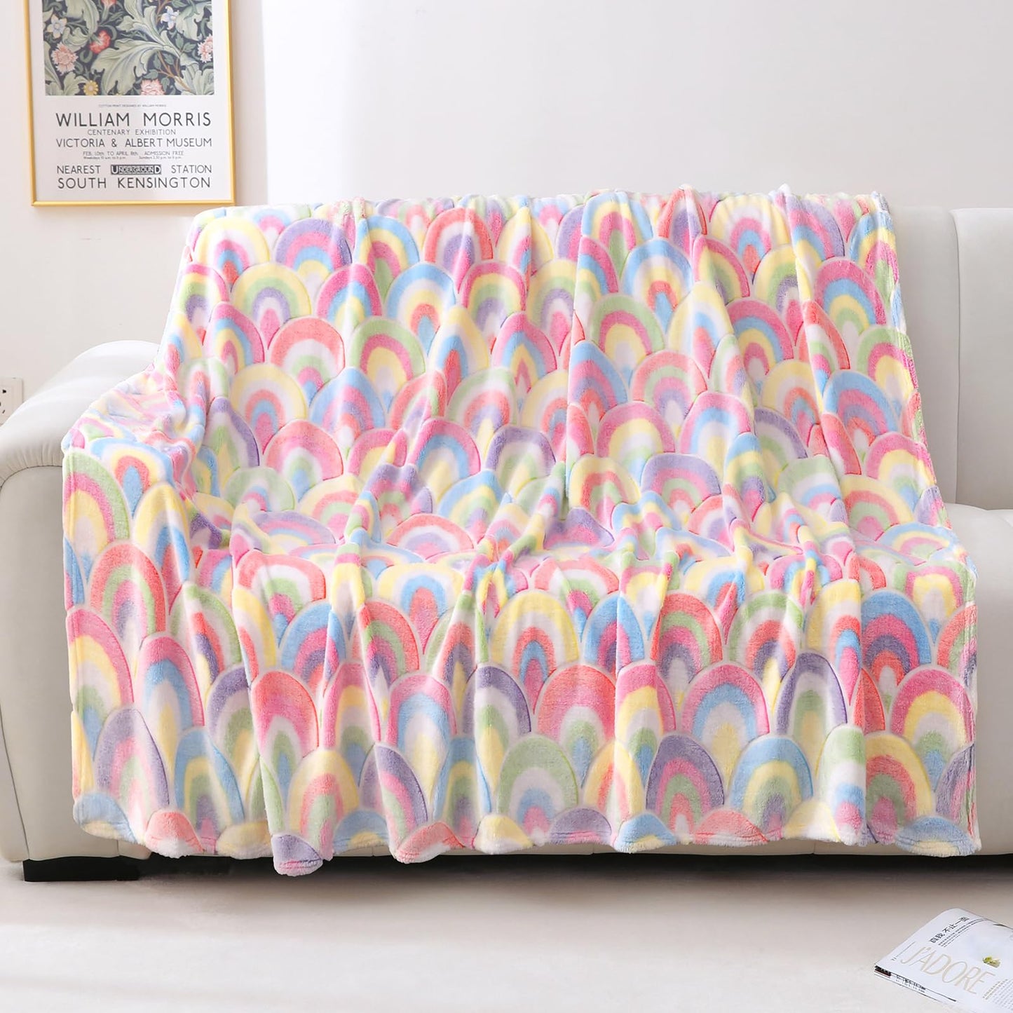 YAMIHOM Rainbows Blanket for Girls - 50"×60" Glow in The Dark Unicorn Throw for Toddler Kids Women Ideas for Age 1 2 3 4 5 6 7 8 9 10 Childs Teens