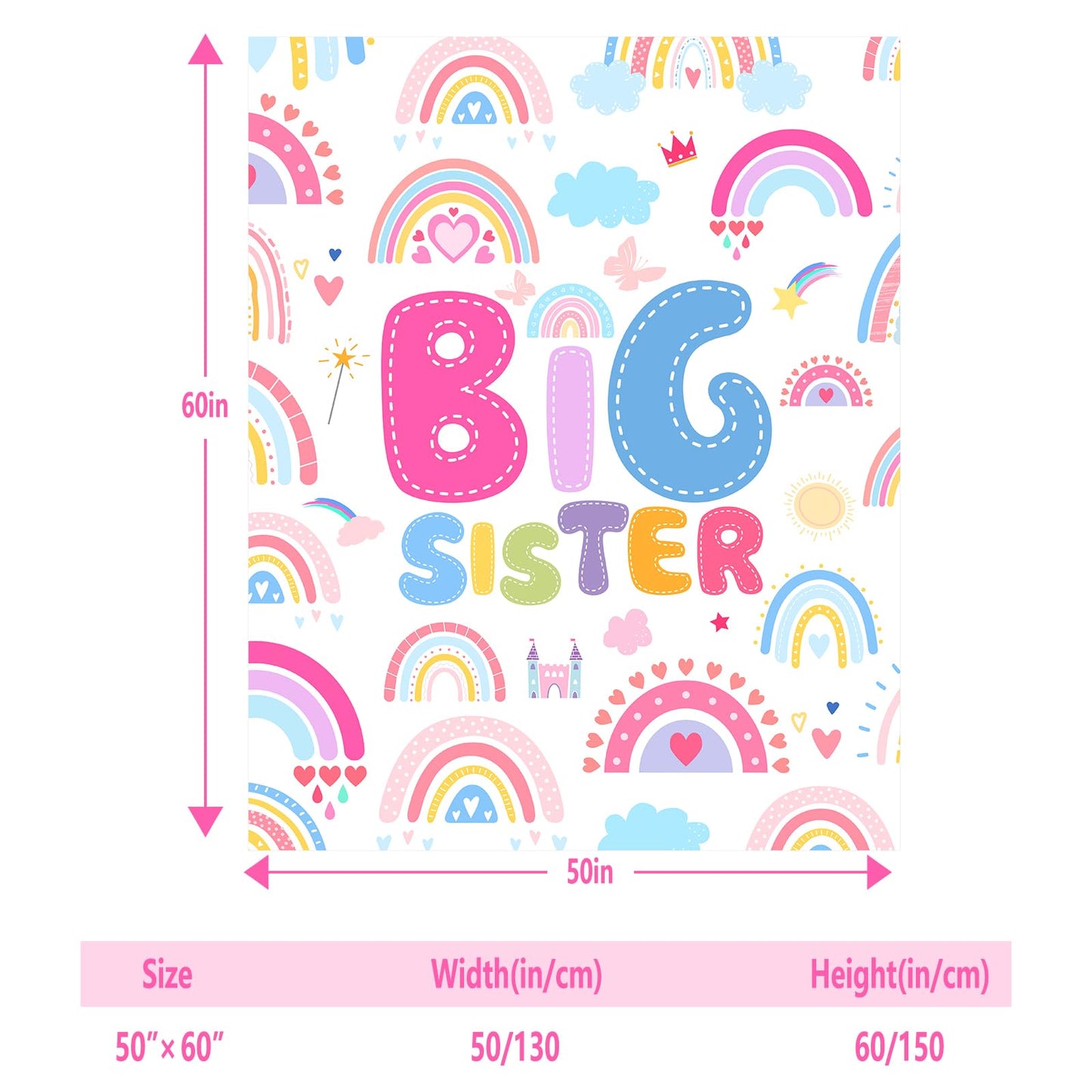Winkwarm Big Sister Gift - Ultra Soft Flannel Throw Blanket, 50" x 60"