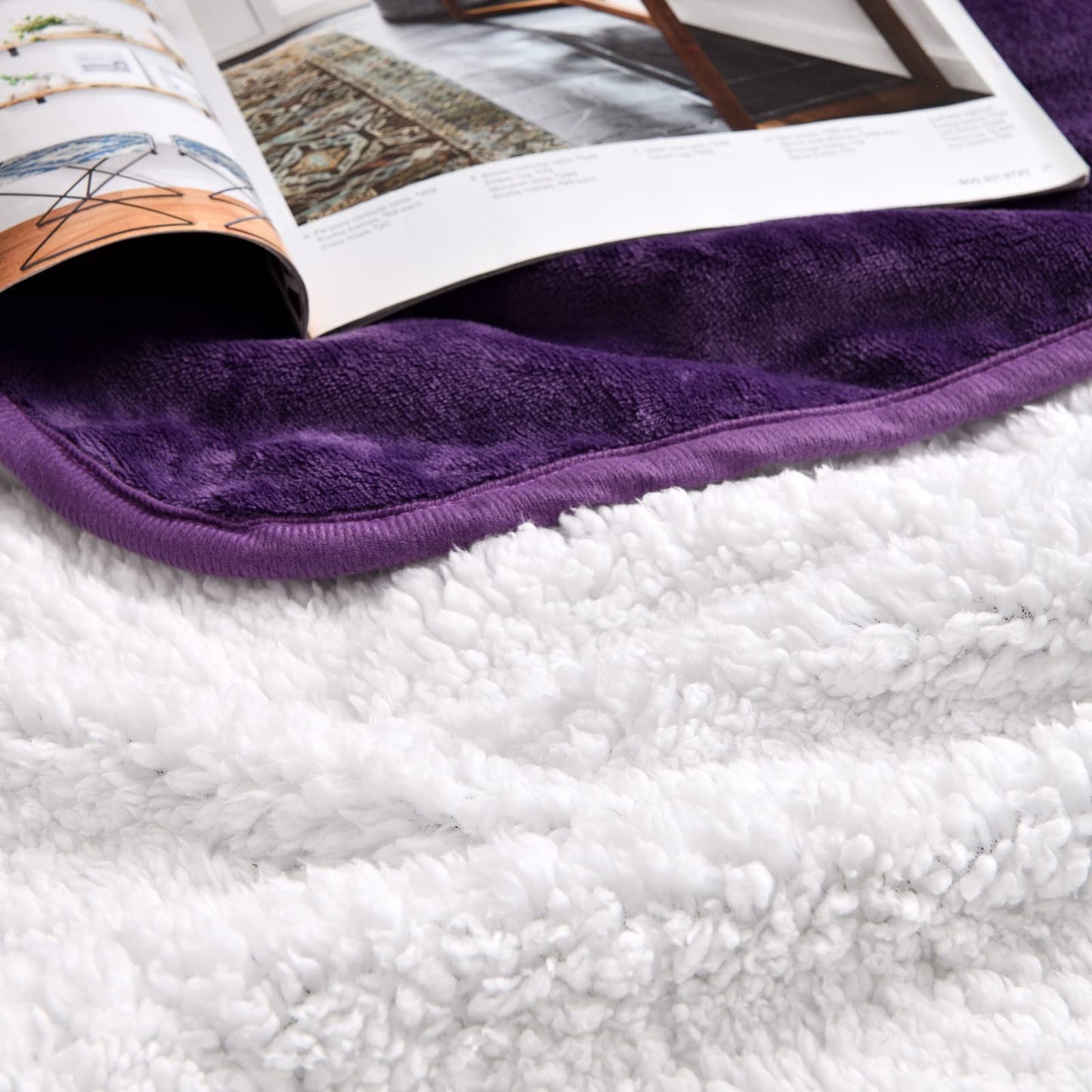 Yaning Waterproof Blanket for Bed Couch Sofa, Soft Liquid Pee Proof Pet Blanket for Dog Puppy Cat, Reversible Sherpa Fleece Furniture Protector (Dark Purple, 50x60 inches)