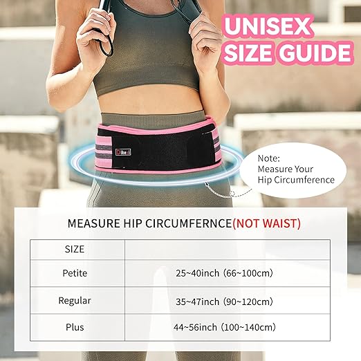 S-XXL Sacroiliac SI Joint Hip Belt for Women Men-Alleviate Sciatica|Pelvic|Back|Lower Back Support, Pelvic Support Belt, Adjustable Lumbar Pain Relief, Trochanter Belt, Pink, S(Hip Size 25-40")