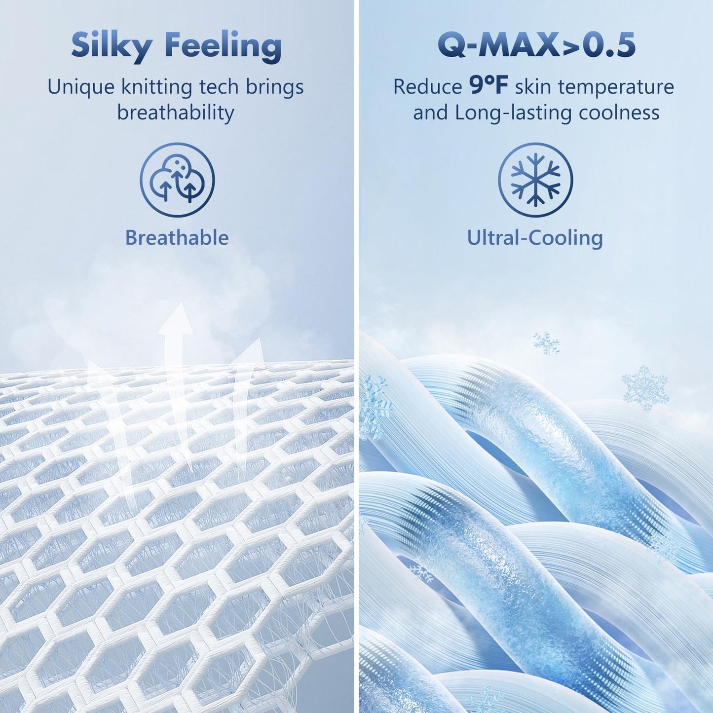GOHERO Cooling Blanket Queen - Arc-Chill Q-Max >0.5 Cool Summer Blanket for Hot Sleepers - Double Design Lightweight Absorbs Heat to Keep Cool on Warm Nights(90"x90") Blue