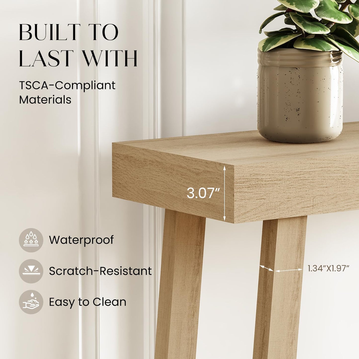 VERTOXIA Farmhouse Wood Console Table for Entrance, 2 Tiers Narrow Entryway Table with Storage Shelves, Small Entry Way Furniture Behind Sofa Couch for Living Room, Hallway, Foyer, Oslo Oak