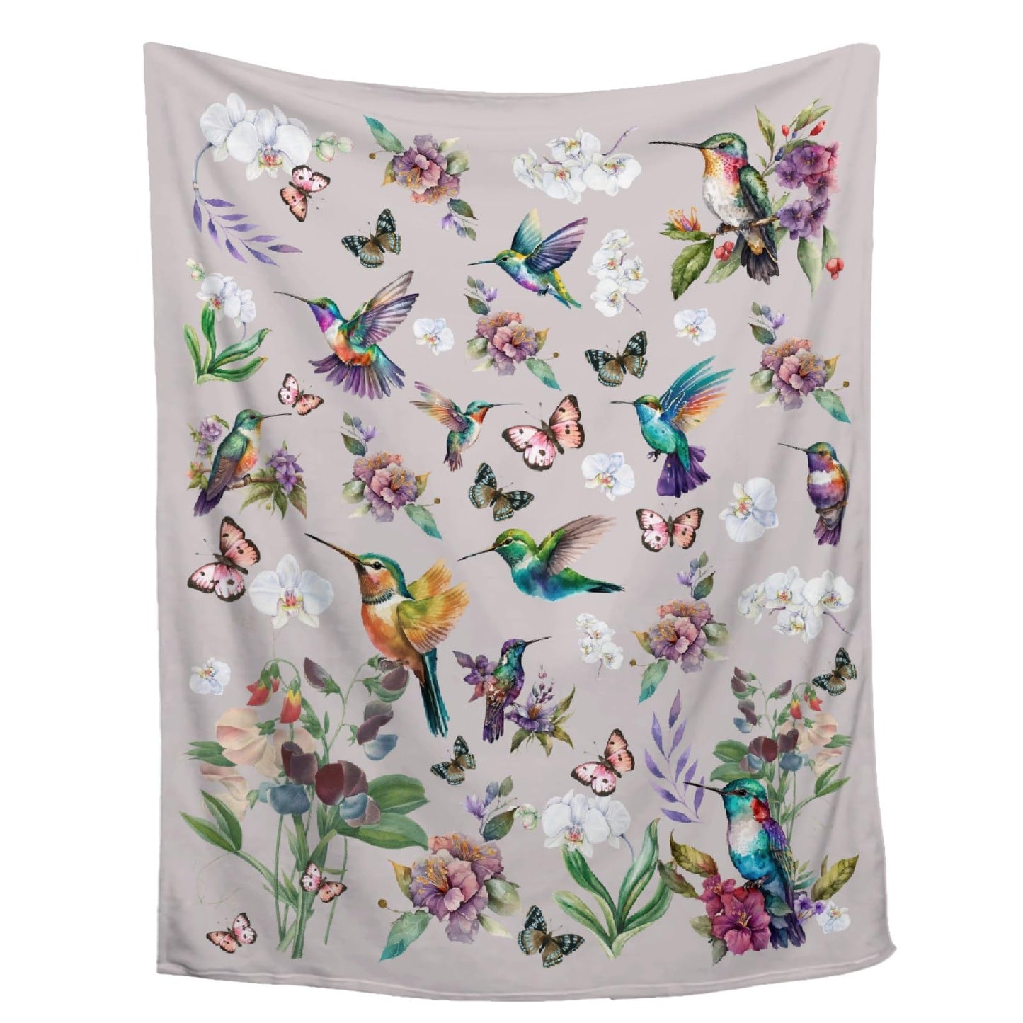 Hummingbird Throw Blanket Butterfly Hummingbirds Theme Blanket for Women Girls Hummingbird Gifts for Bird Lovers Bird Flower Blanket for Couch Bed Outdoor 40"x50"for Kids/Child