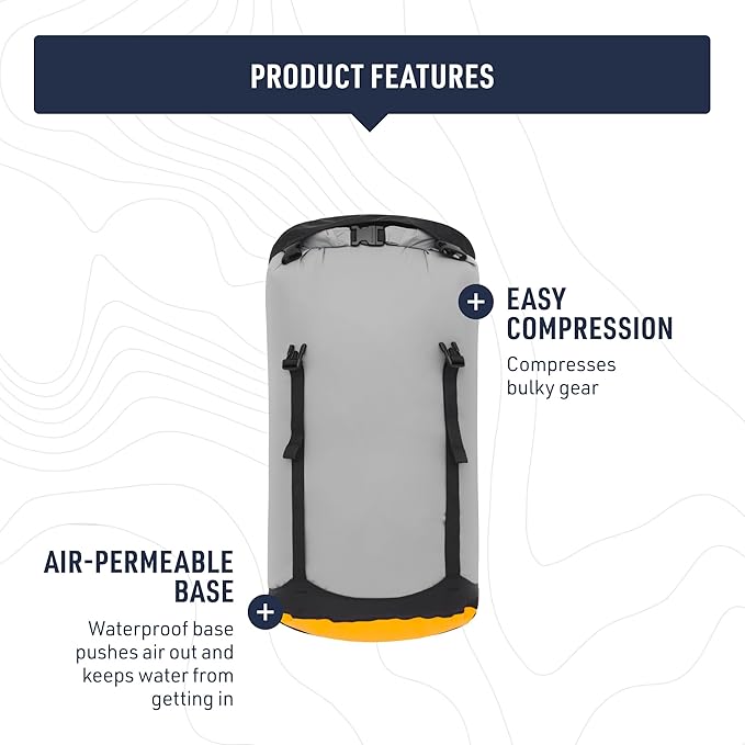 Sea to Summit eVac Compression Dry Bag, Waterproof Compression Sack, 5 Liter, Turkish Tile Blue