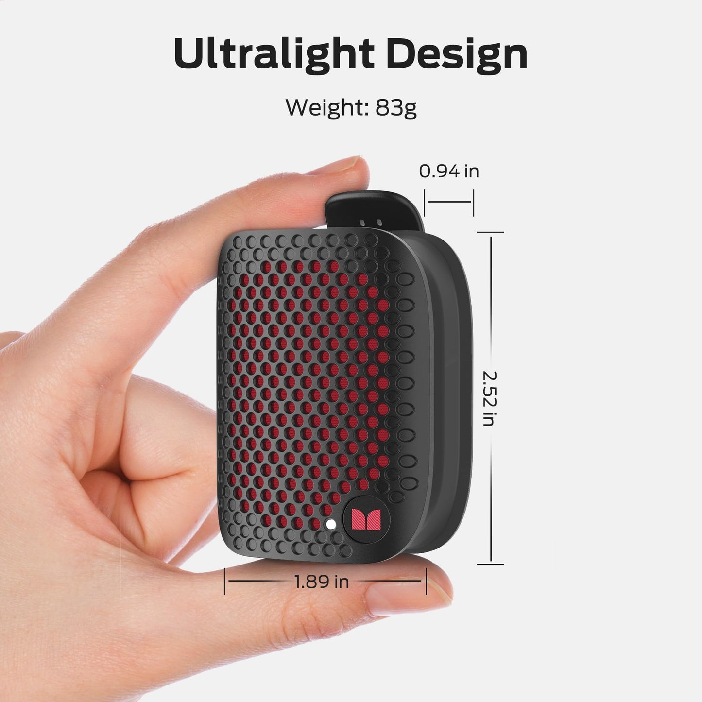 Monster Blaster Micro Wearable Bluetooth Speaker, Clip-On Wireless Small Portable Speaker with Built-in Mic (Non-Magnetic), IPX7 Waterproof, TWS, Hands-Free Music/Calls for Work/Cycling/Running, Black