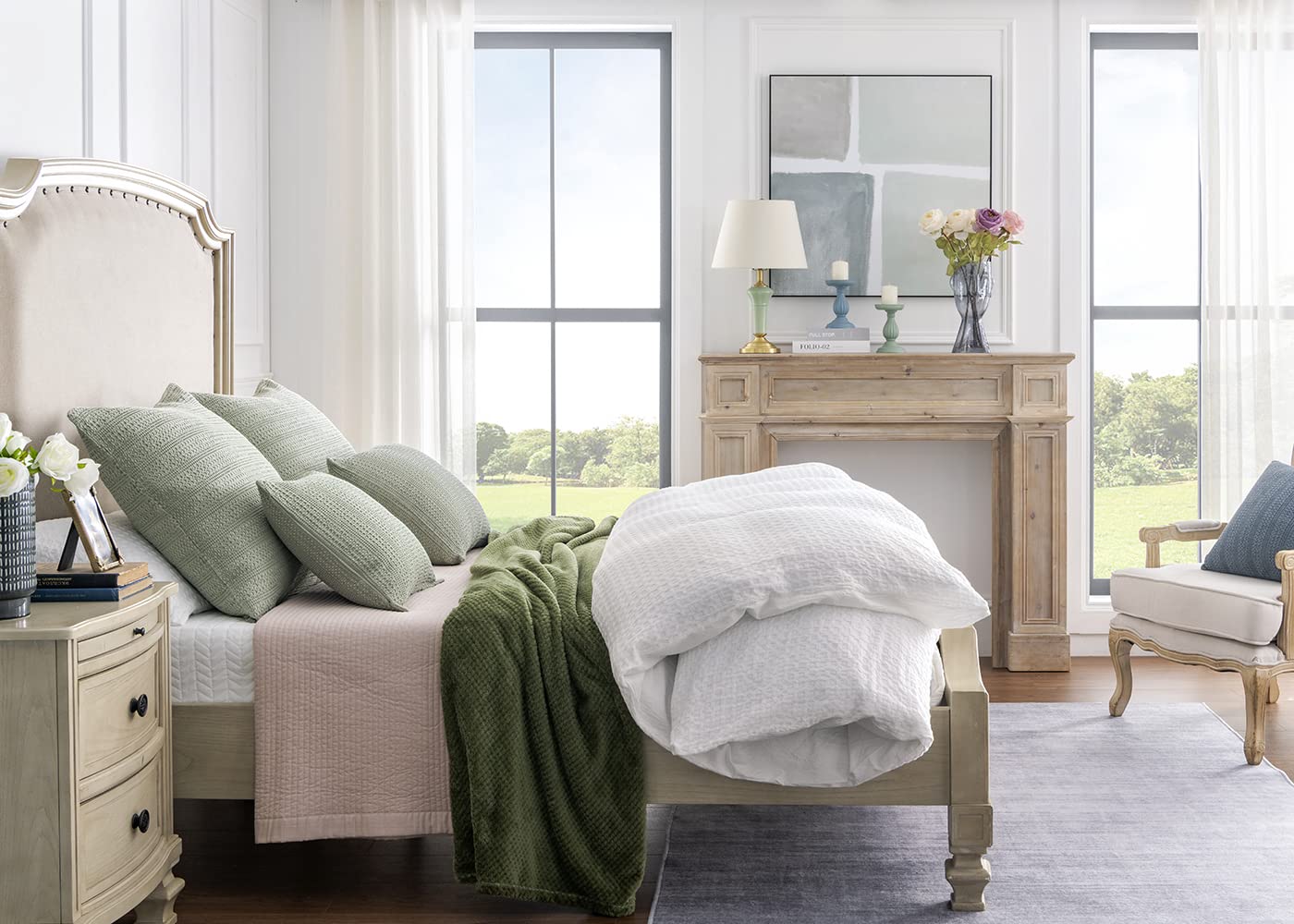 COCOPLOCEUS Sage Green Pillow Covers 18x18 Boho Throw Pillow Covers Set of 2 Decorative Pillow Shams Stone Washed Cotton Pillowcase for Couch Sofa Chair Bed Car