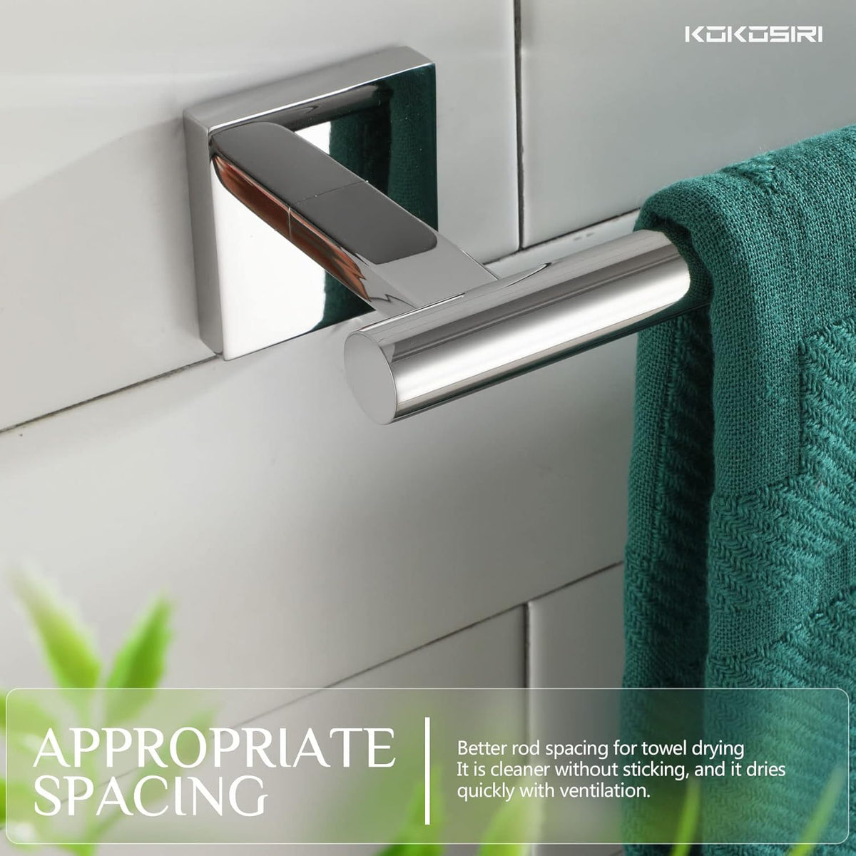 KOKOSIRI 32'' Towel Bar Bathroom Towel Holder for Bath Kitchen Toilet 32 Inch Necklace Holder Chrome Stainless Steel B4005CH-L32