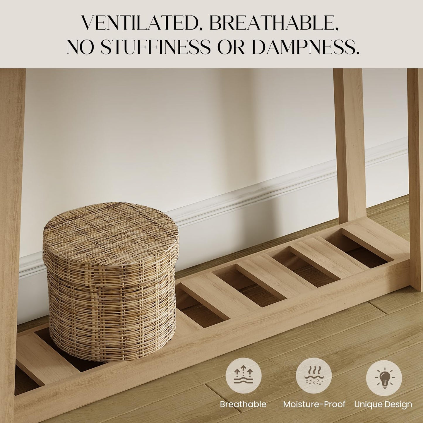 VERTOXIA Farmhouse Wood Console Table for Entrance, 2 Tiers Narrow Entryway Table with Storage Shelves, Small Entry Way Furniture Behind Sofa Couch for Living Room, Hallway, Foyer, Oslo Oak