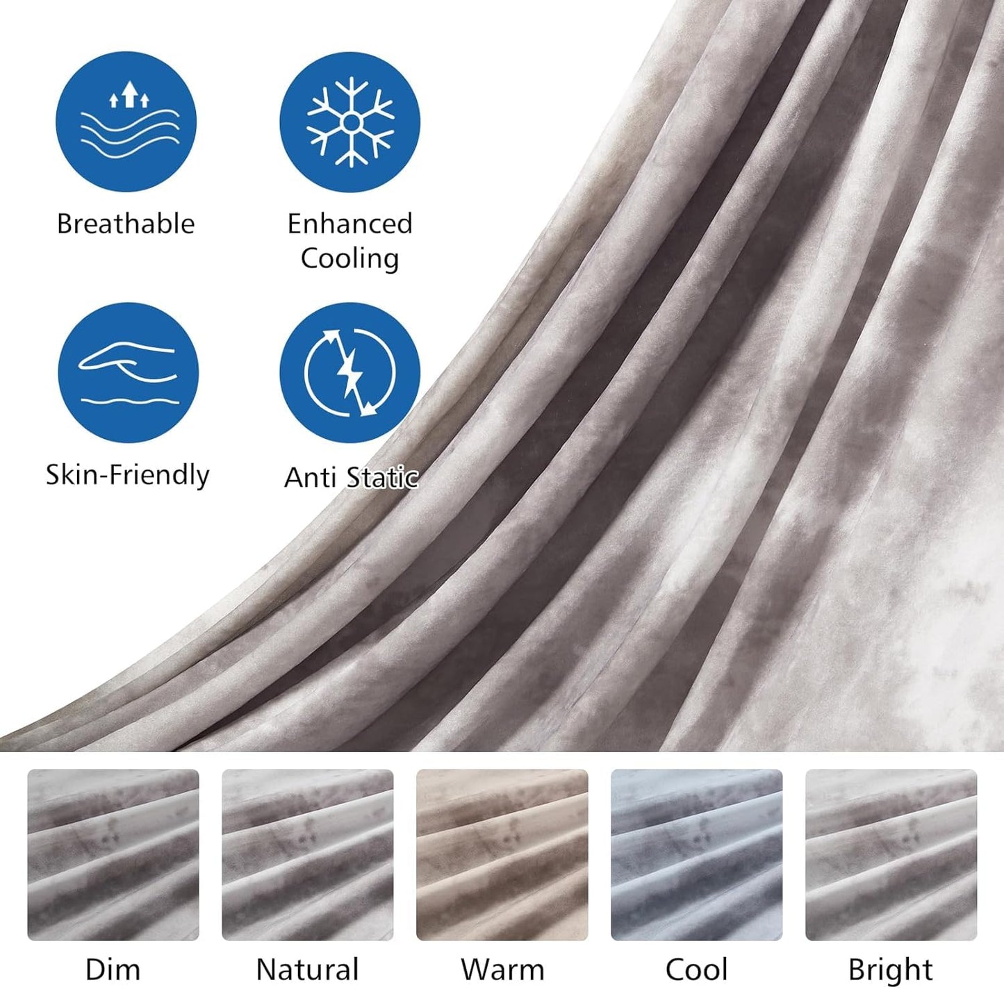 EMME Cooling Blanket Twin Size (60"x80"), Q-Max 0.5 Cooling Blankets for Hot Sleepers, Ice Summer Blanket for Nights Sweats, Grey Lightweight Sheet for Bed