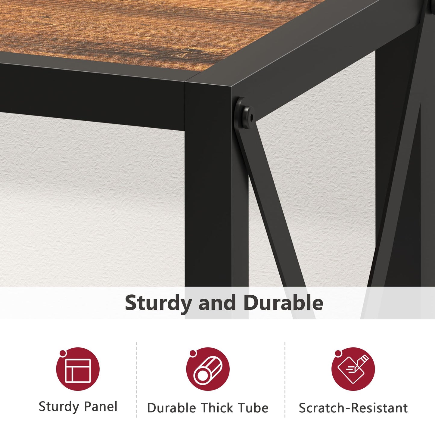 Tajsoon Console Table 41.8”, 2-Tier Industrial Entryway Table, Narrow Entrance Sofa Table with Shelves, Hallway, Living Room, Foyer, Corridor, Office, Rustic Brown and Black