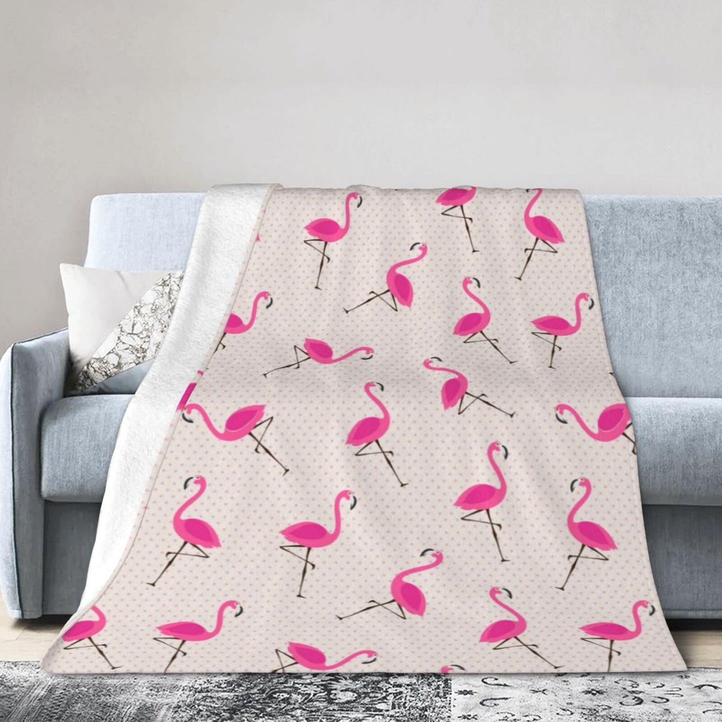 Duduho Pink Flamingos Bed Blanket Ultra Soft Throw Blanket All Season Warm Light Weight Cozy Plush Blankets for Home Bedroom Sofa Chair Travel, 40"X50"