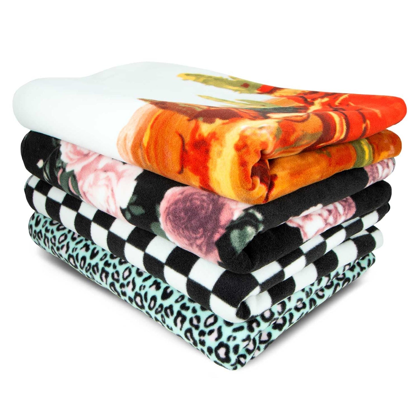 Jeffers Expression Oversized Fleece Throw Blanket, Party Cheetah Pattern, 60"x 84"- Comfy, Lightweight, Super Soft, Anti-Pilling, Cozy Blankets - Good for Home Use, Couch, Bed, Camping, Travel