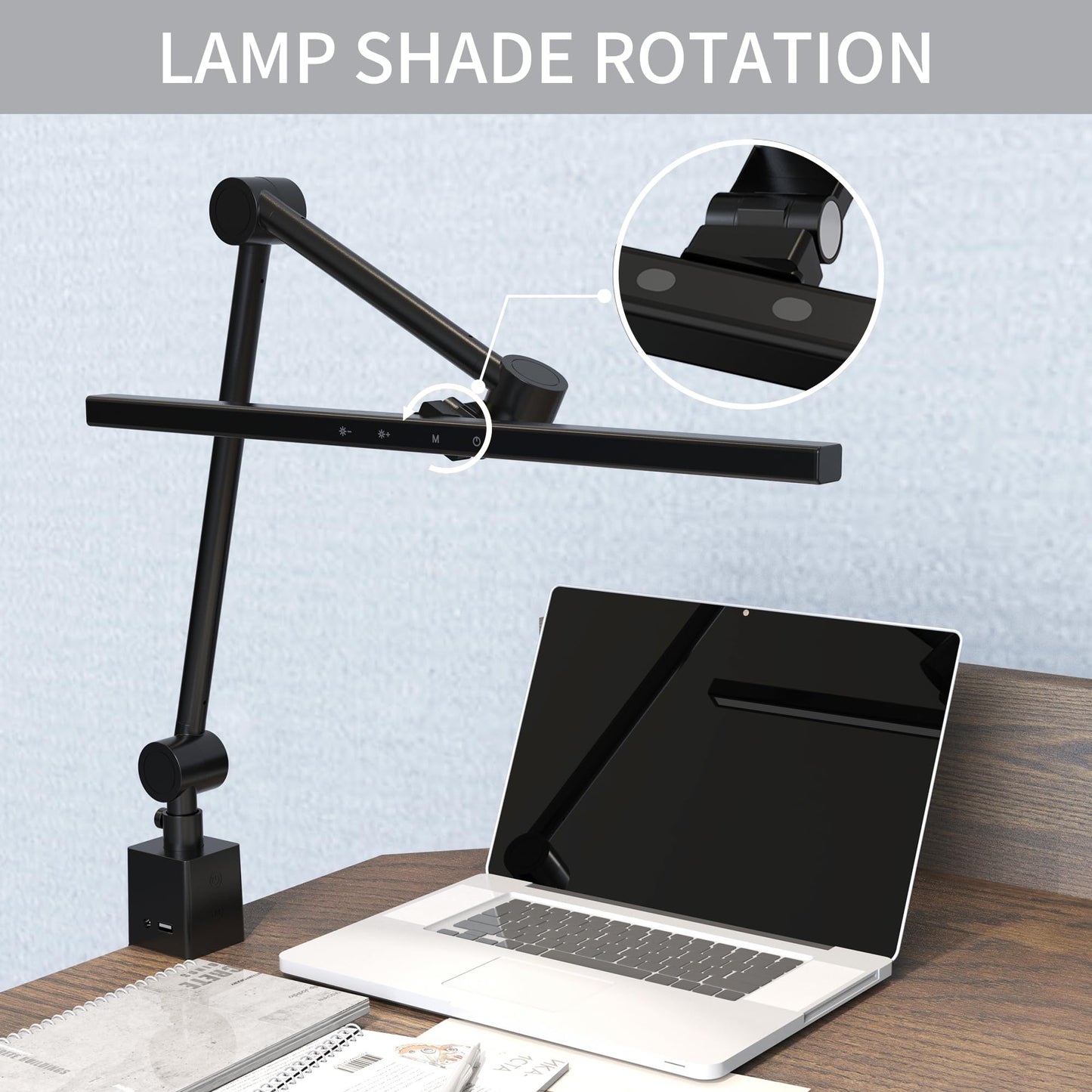MELIFO LED Desk Lamp with Clamp,Monitor Light Bar,Eye-Caring Desk Light,Ultra High Definition and Brightness Table Light,5 Modes 20 Brightness,No Screen Glare&Reduce Eye Fatigue for Reading,Study.