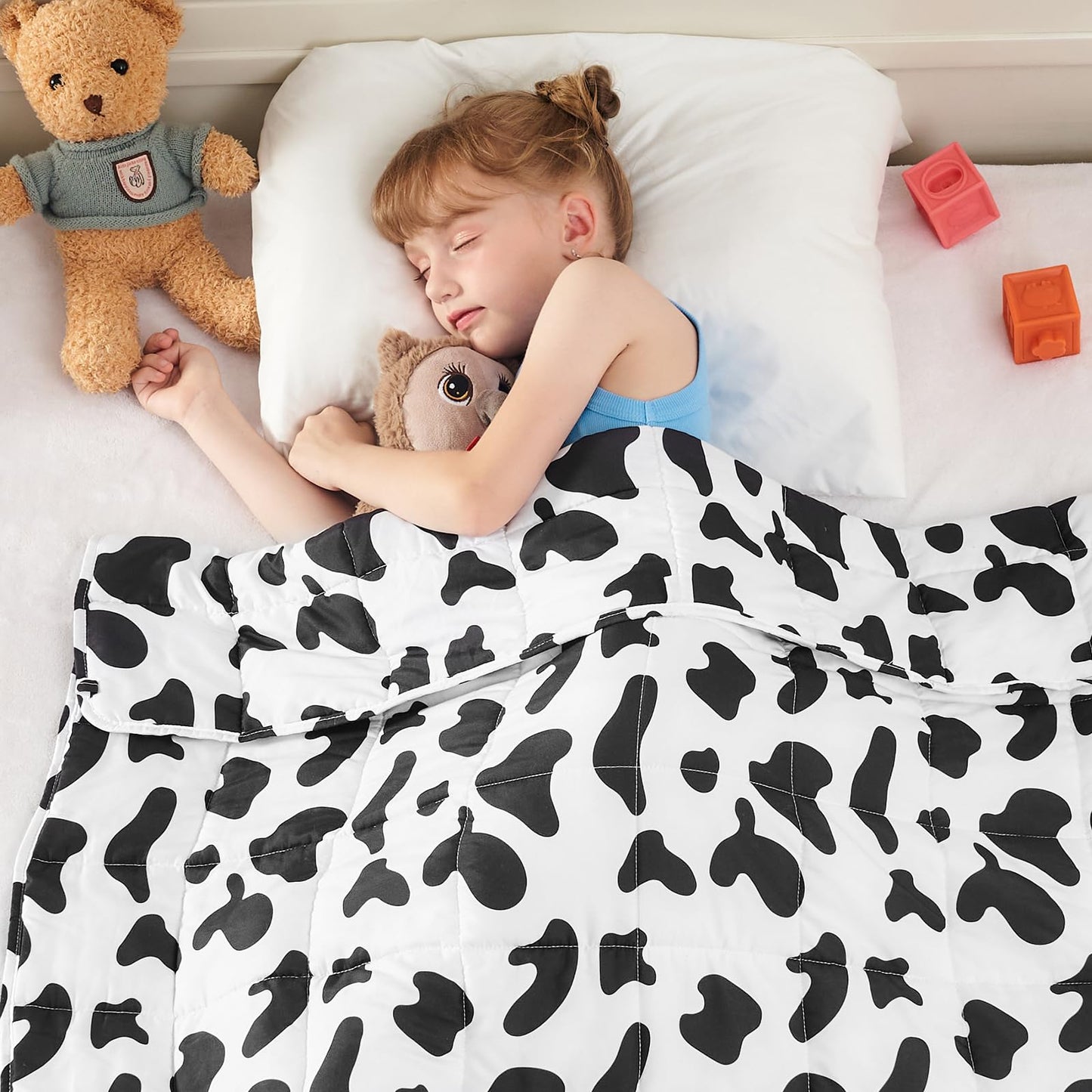 yescool Weighted Blanket 5 Pounds Cooling Weighted Lap Blanket, Cow Print Heavy Blankets, Comfortable Weighted Throw Blanket for 40-60lbs, 36"x48"