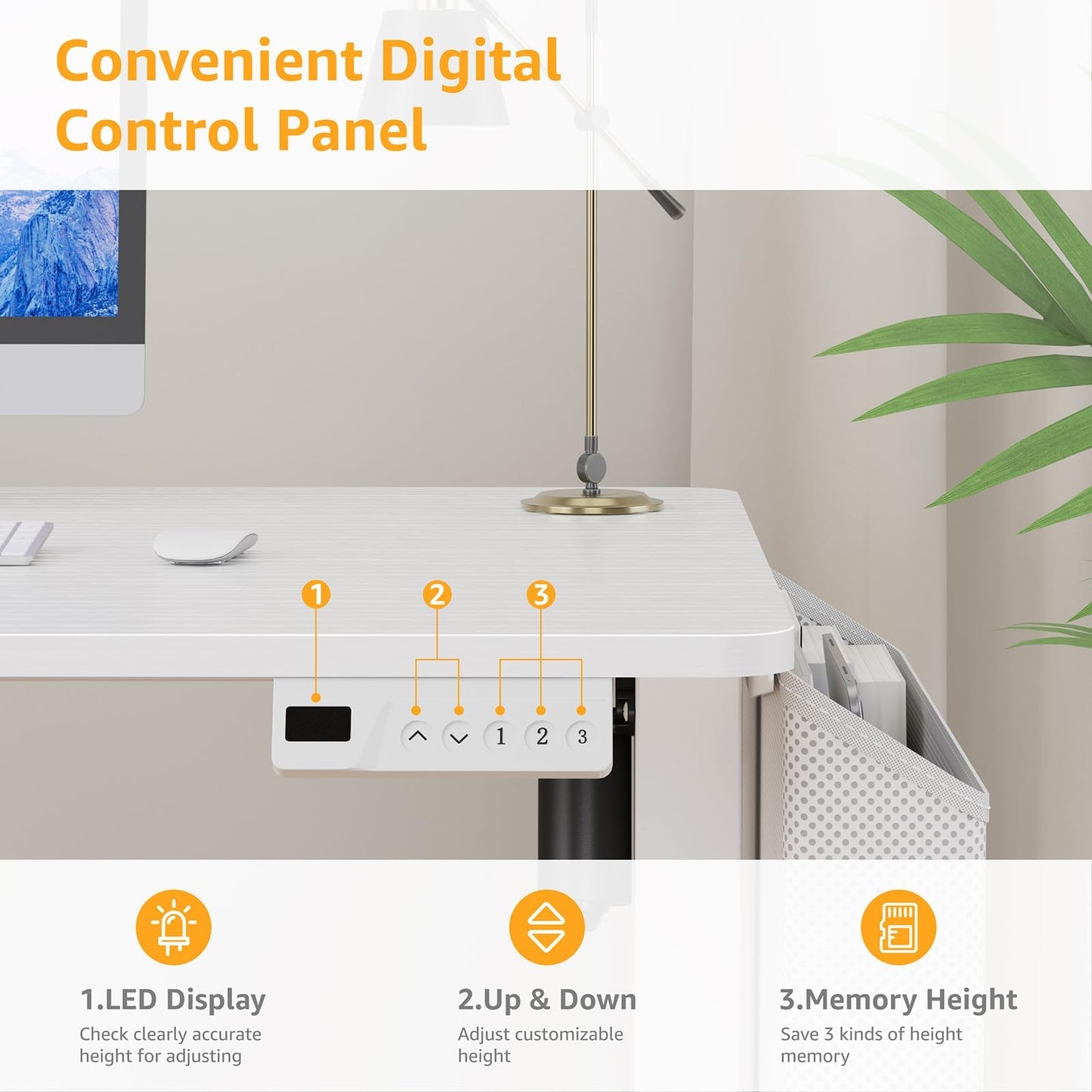 White Small Electric Standing Desk - 32 Inch Narrow Adjustable Height Stand up Desk for Writing Study Work, Mini Sit to Stand Desks Workstation for Small Space Adult Boys Girls Bedroom Home Office