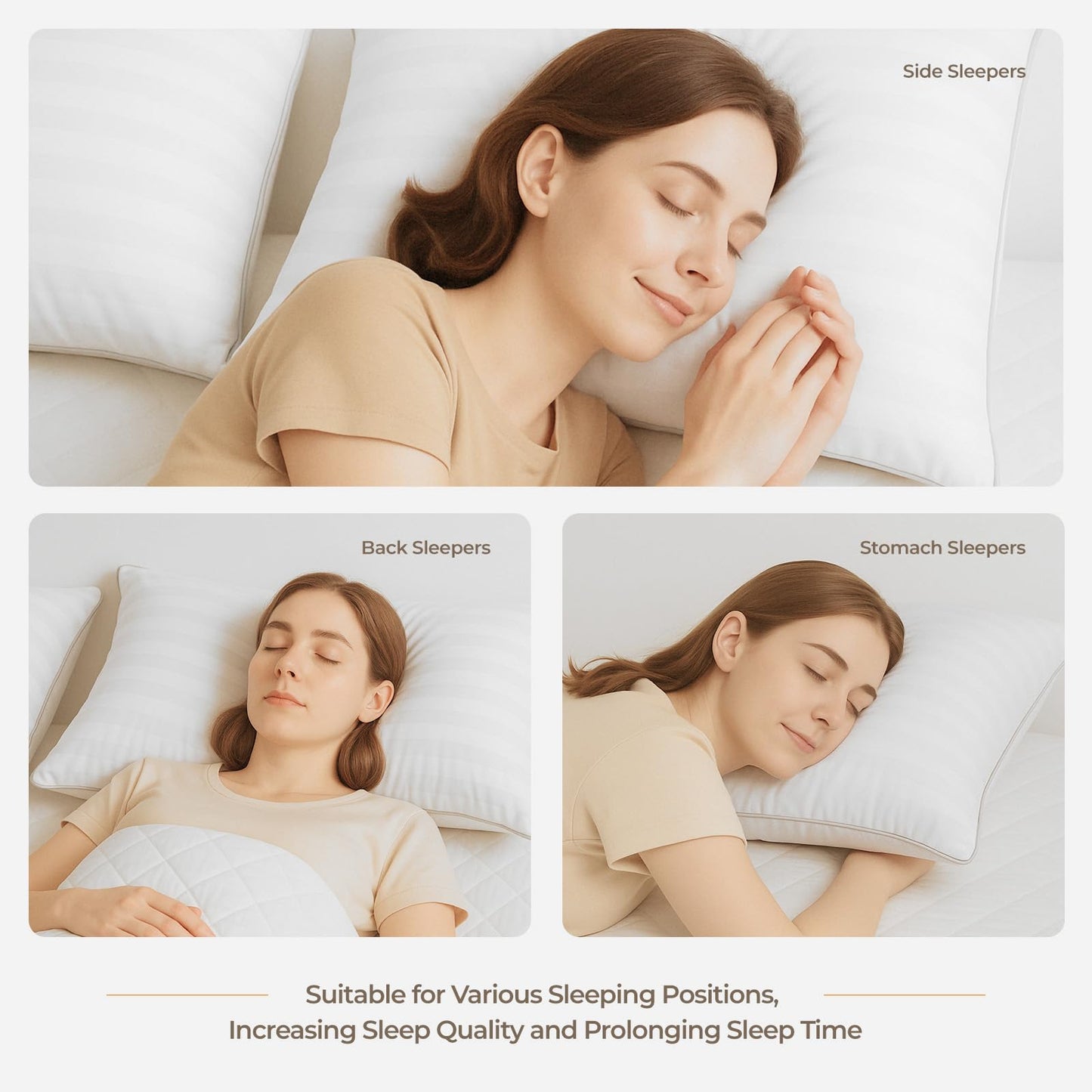 Hotel Collection Fluffy Bed Pillows King Size Set of 2- Down Alternative Pillow-Best Soft Pillows for Sleeping-Pillows for Side,Back and Stomach Sleepers-Relief Neck Pain - 20x34 in