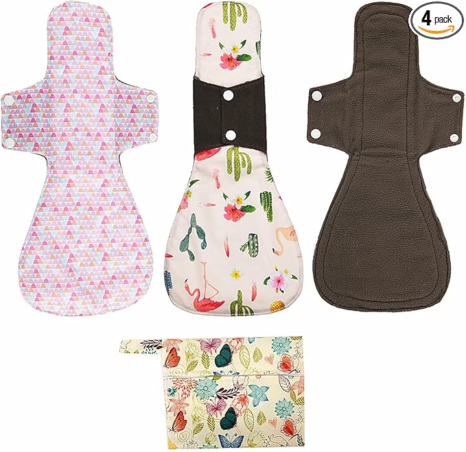 Washable Cloth Menstrual Pads/Mama Cloth/Reusable Sanitary Pads (Bloom, 16 inch/Overnight)