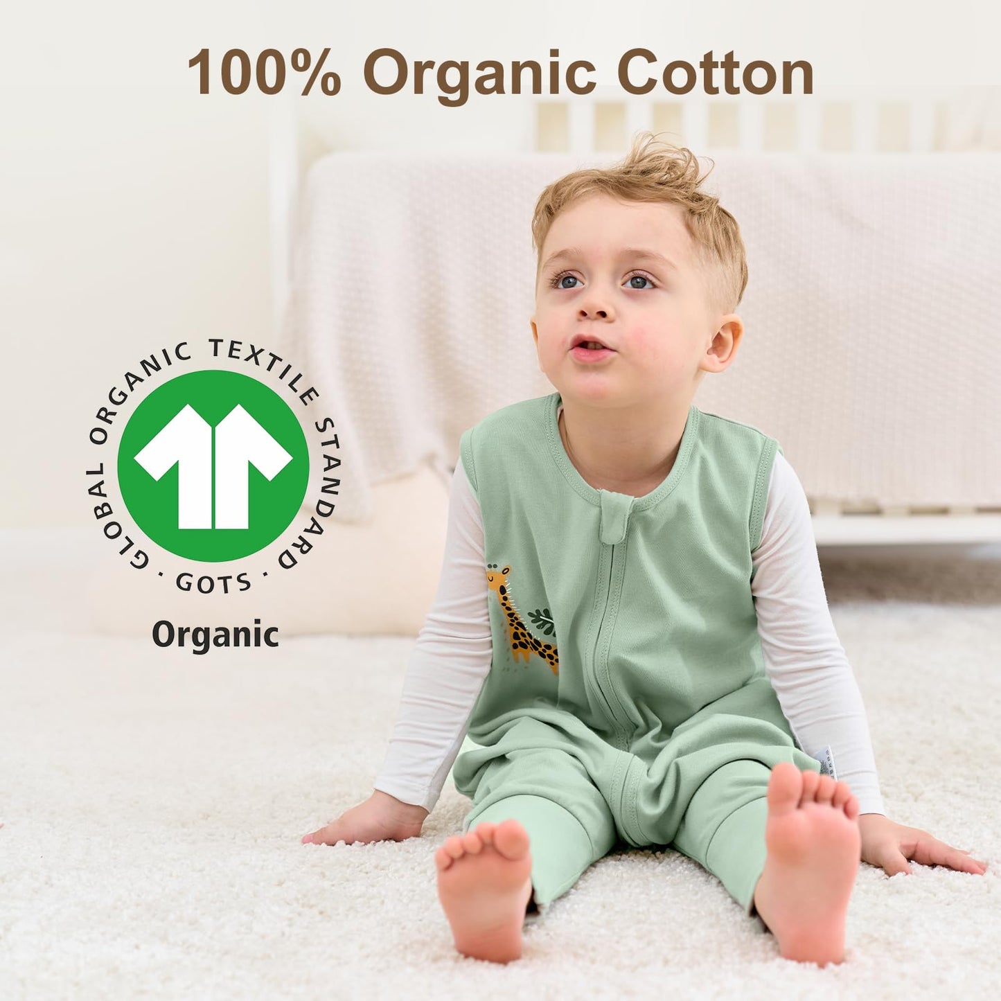 Yoofoss Toddler Sleep Sack With Feet 24-36 Months 100% Organic Cotton Baby Sleep Sack with Legs Toddler Wearable Blanket with 2-Way Zipper
