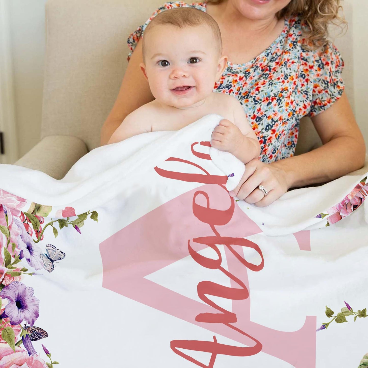 Corissy Ships Next Day, Personalized Baby Blankets, Custom Baby Blanket with Name for Girls,Gift for Chrismas Birthday Memorial Day, Customized Flannel Blanket for Kids Adults 30"X40"