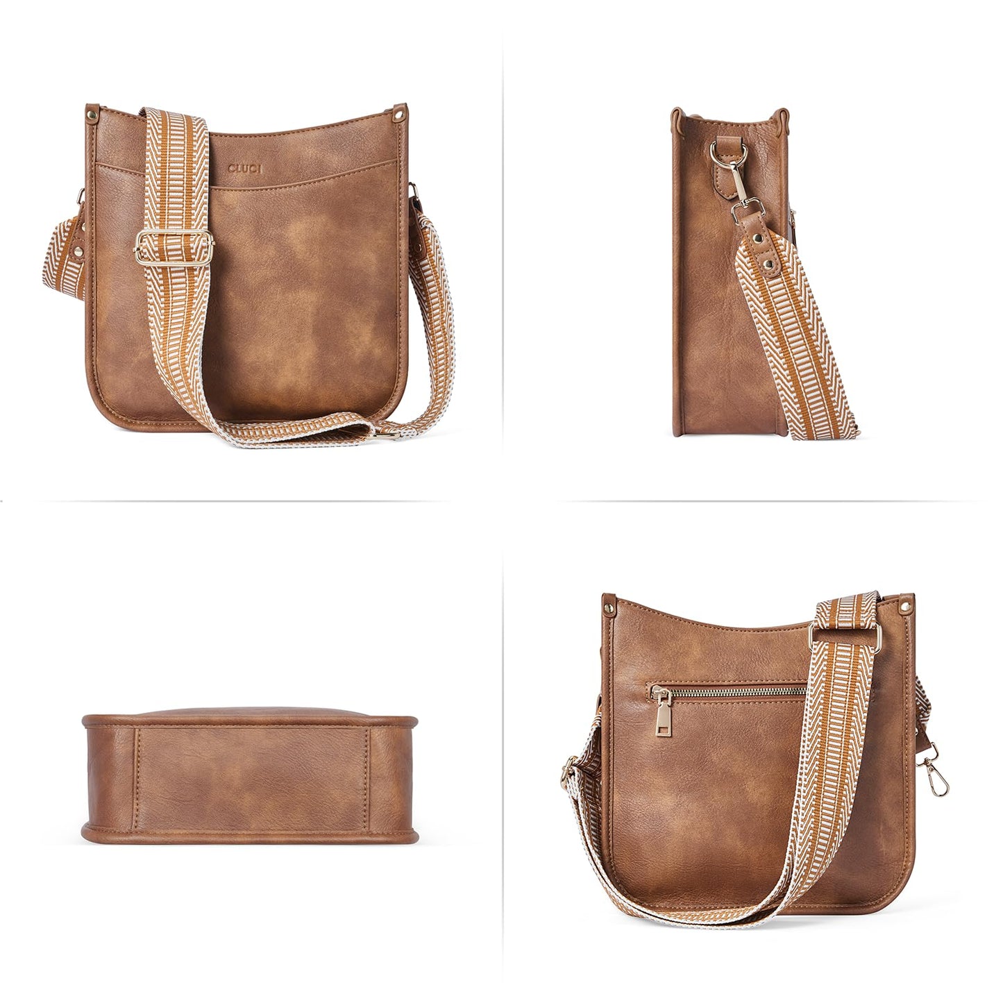 CLUCI Crossbody Bags For Women Trendy Fashion Shoulder Bag Vegan Leather Purse For Ladies with Adjustable Strap