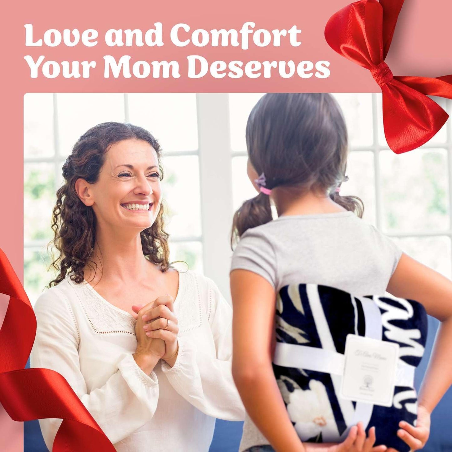 Birthday Gifts for Mom from Daughter-Soft Floral Blanket with Meaningful Words, Sentimental Gift for Women, Cozy Fleece Throw for Mom’s Birthday or Special Occasions