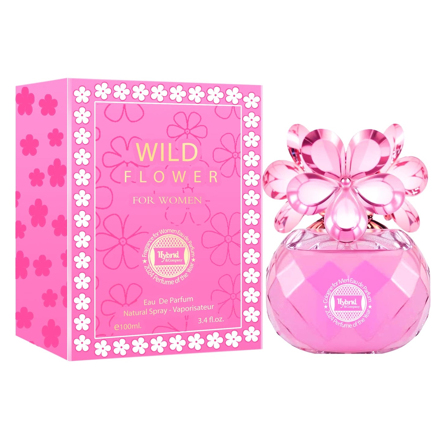Hybrid & Company Women Wild Flower Eau De Parfum Vaporisateur Natural Spray 3.4 Fl Oz