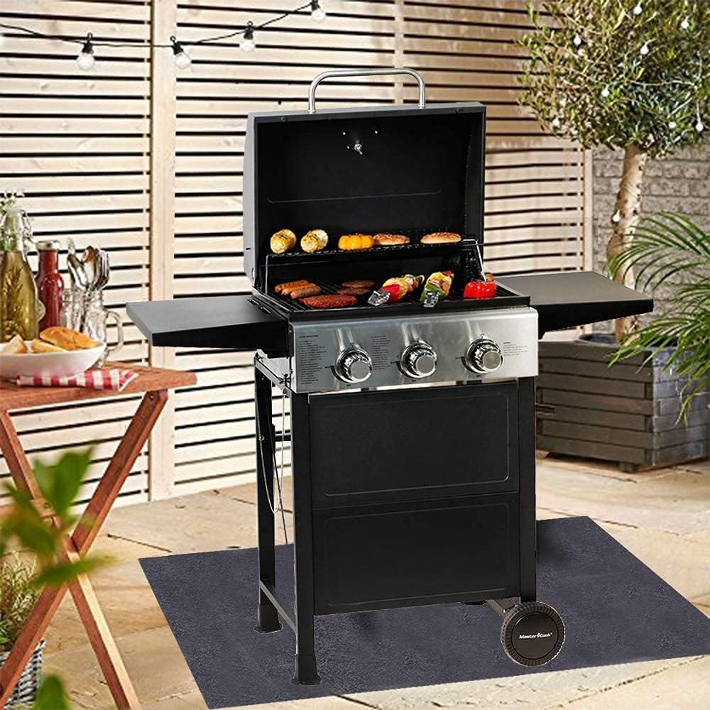 Under Grill Mat,Premium 36"x48"Absorbent Oil Protective mats for Deck &Patio,Grill Mat for Deck,Under Grill Floor Pad to Protect Deck,BBQ Mat for Under BBQ,Waterproof,Reusable
