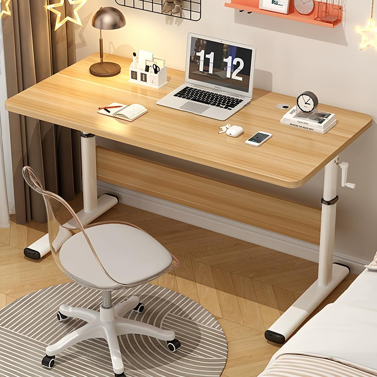 WXJHL Manual Standing Desk, Adjustable Height Desk, Stand Up Computer Table for Home Office, Bedroom