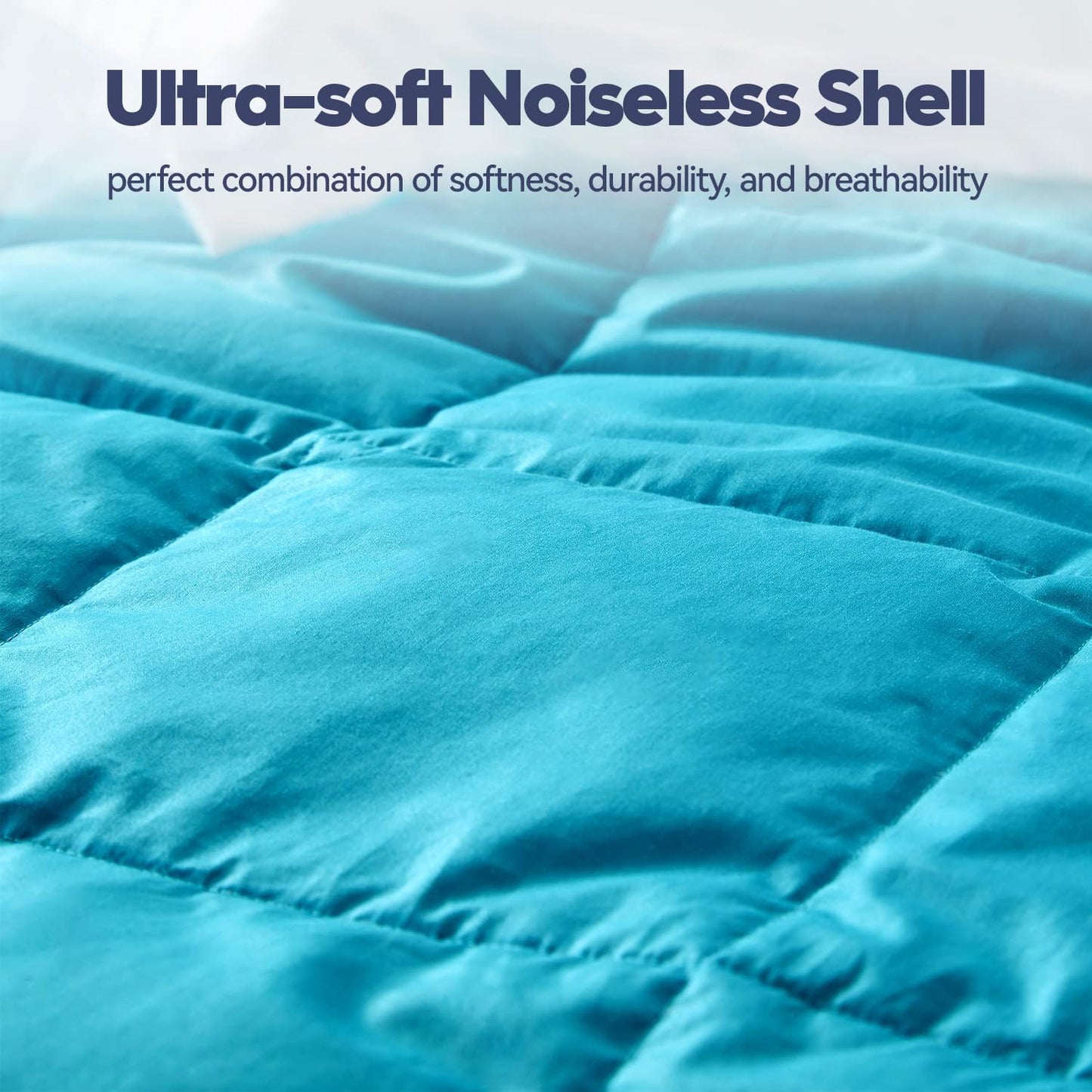 Globon Extra Lightweight Down Blanket Queen Size,Summer Comforter/Duvet Insert,10OZ,700 Fill Power with 8 Corner Tabs,Turquoise Blue