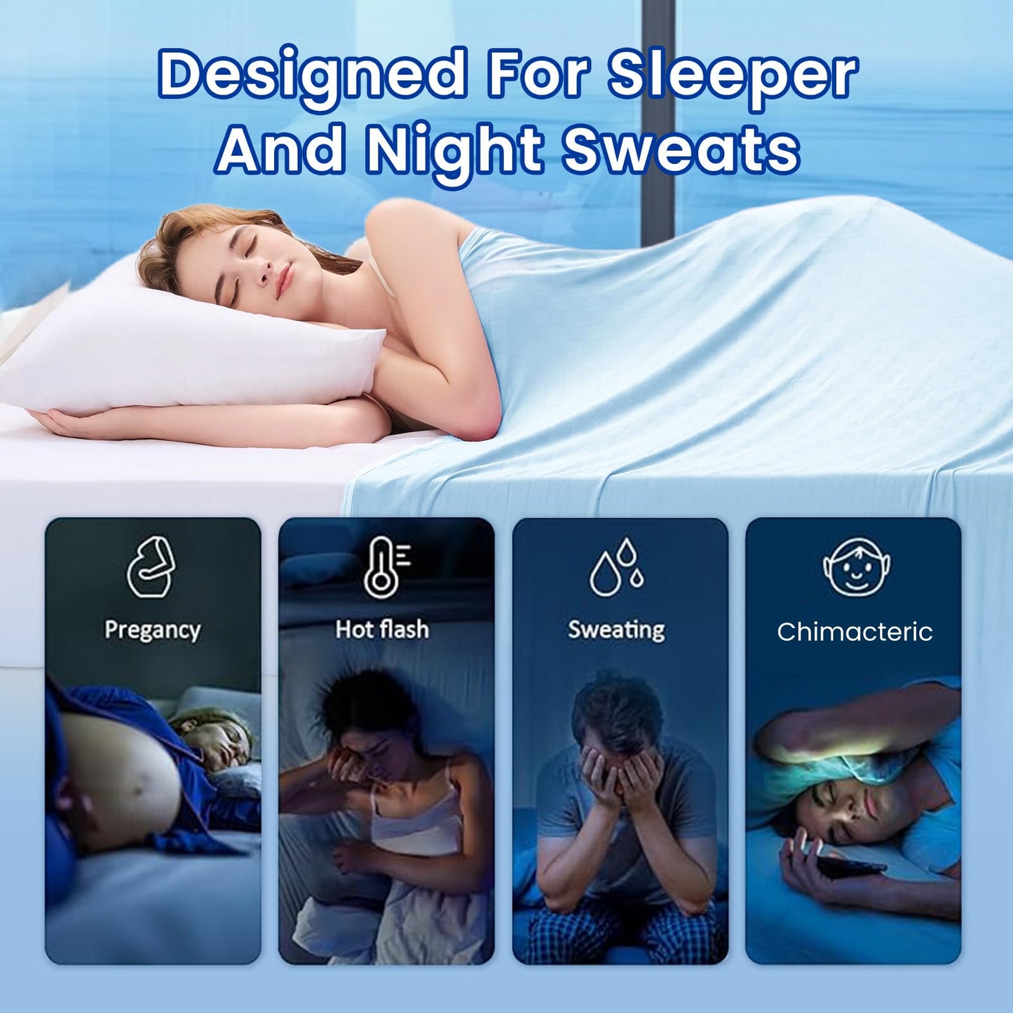 Topcee Cooling Blanket, Summer Cooling Blankets for Hot Sleepers, Arc-Chill Q-Max>0.5 Cool Fiber, Oeko-TEX 100% Certified, Soft, Breathable, Double-Side Bed Throw,Keep Cool for Adults Kids 50"x70"