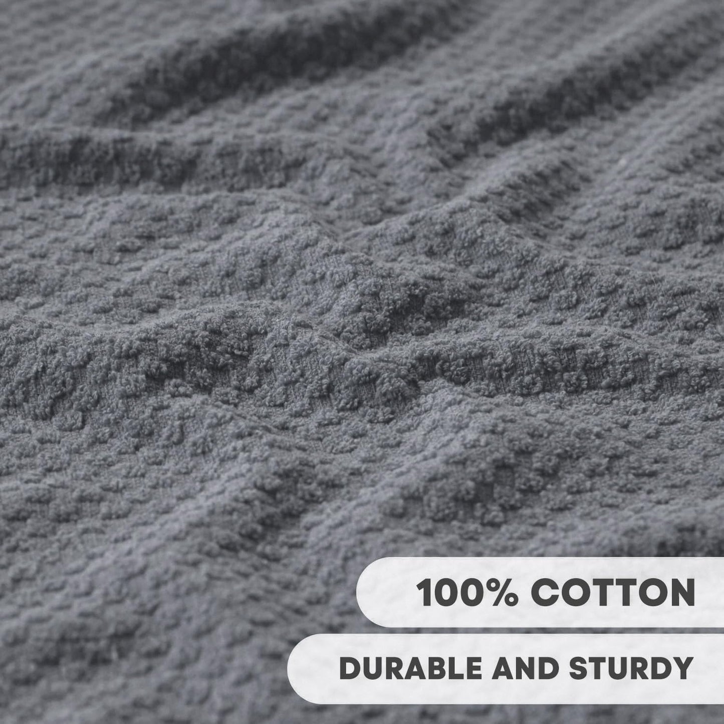 Artoid Mode Ring Spun Cotton Grey Kitchen Dish Towels, 15x25 Inch Ultra Soft Absorbent Quick Drying Household Cleaning Tea Towels Bar Towels Set of 4