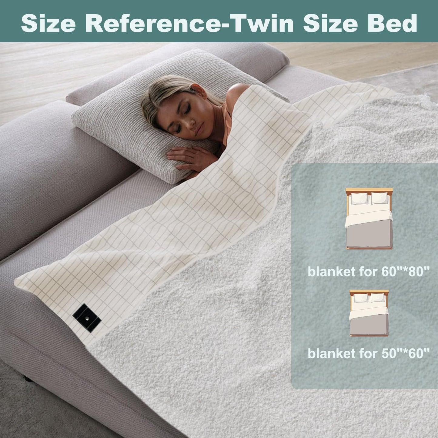MAOOHON Grounding Blanket Queen, Earth Connected Bedding Throw, Grounding Sheet for Improved Sleep, Includes Silver Fiber 60x80 Inch, White