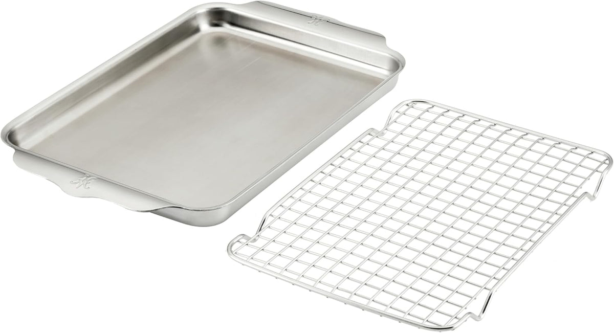 Hestan Provisions OvenBond – 9" x 12.5" Tri-ply Quarter Sheet Pan with Stainless Steel Rack