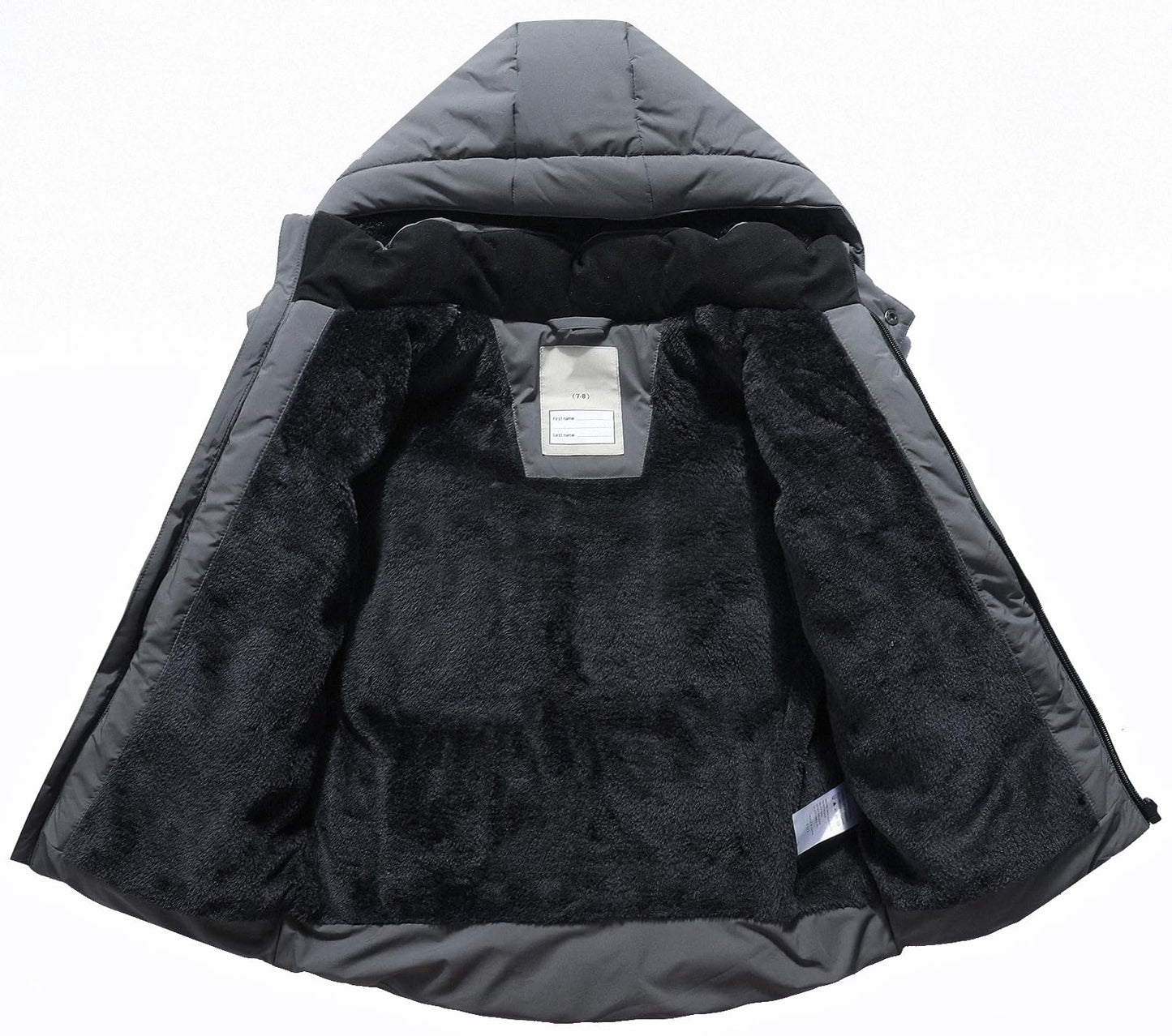 BYLESIN Kids Boy's Winter Coat Fleece Lined Waterproof Jacket Puffy Cotton Coat Thick Hooded Down Outdoor Coats