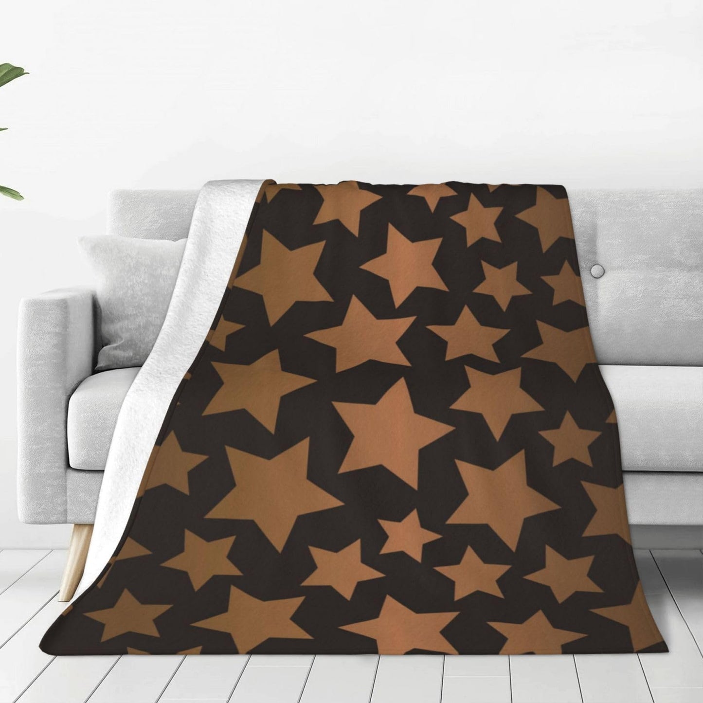 FAMEMBERPERS Pentagram Stars Throw Blanket Fuzzy Cozy Microfiber Fleece Super Soft Sherpa Blankets for Home Couch Bed and Sofa Car Camp… (Black, 60"×80")