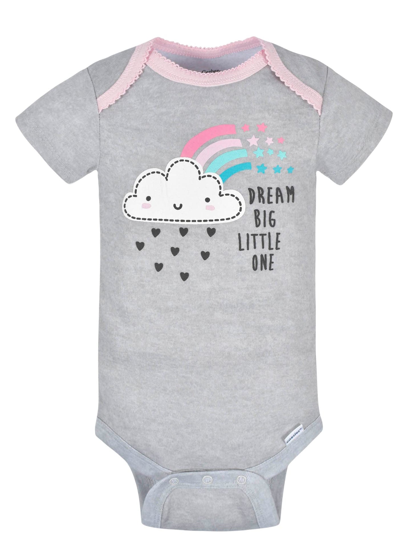 Gerber Baby Girl's 8-Pack Short Sleeve Onesies Bodysuits, Clouds, 3-6 Months