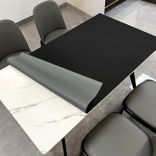 Leather Table Cover,1.8mm Thick,36x60 Inch Table Protector,Table Protector for Dining Room Table,Dining Table Cover,Table Cover Protector,Protector para Mesa De Comedor(Black+Gray,36x60)
