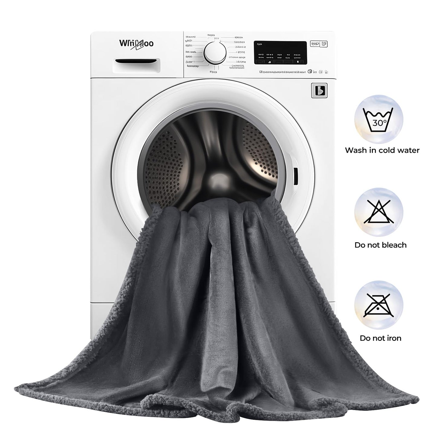Waterproof Pet Blanket, Liquid Pee Proof Dog Blanket for Sofa Bed Couch, Reversible Sherpa Fleece Furniture Protector Cover for Small Medium Large Dogs Cats, Dark Gray X-Large（85" x 57"）