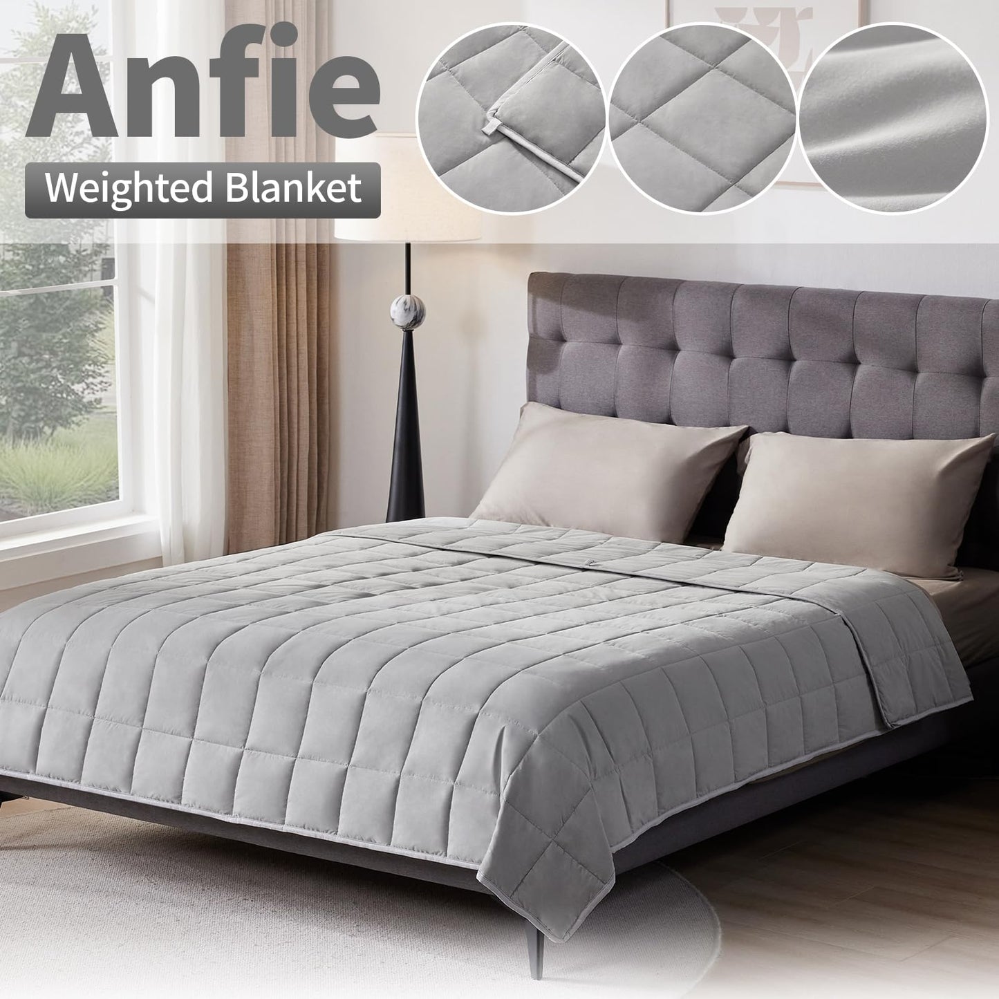 Weighted Blanket(80"x87" 20lbs King Size),Ultra Soft and Cozy Cooling Weighted Blanket for Adult,Heavy Blanket with Machine Washable Soft Blanket