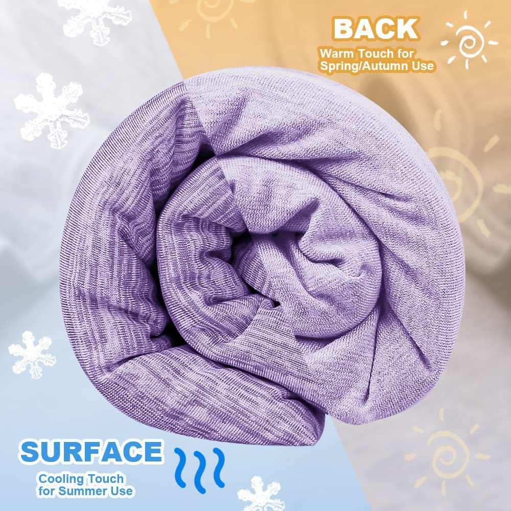 LUXEAR Cooling Blanket for Hot Sleepers Night Sweats Queen Size Cool Summer Blanket 79 X 86in Japanese Q-Max>0.5 Arc-Chill Cooling Fiber Keep Adults/Children Cool Soft Breathable All-Season-Purple