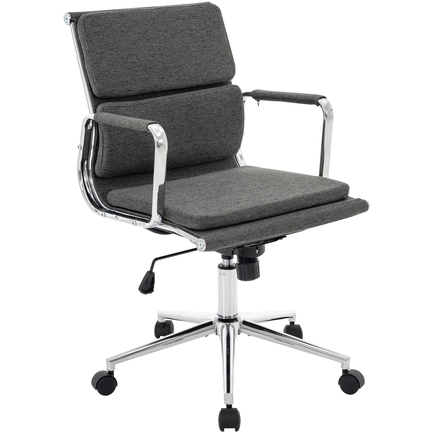 MFD LIVING Office Desk Chair, Ergonomic Office Chair, Mid Back Desk Chair with Adjustable Height, Swivel Chair with Arms and Lumbar Support, Computer Chair for Home Study Working (Black)