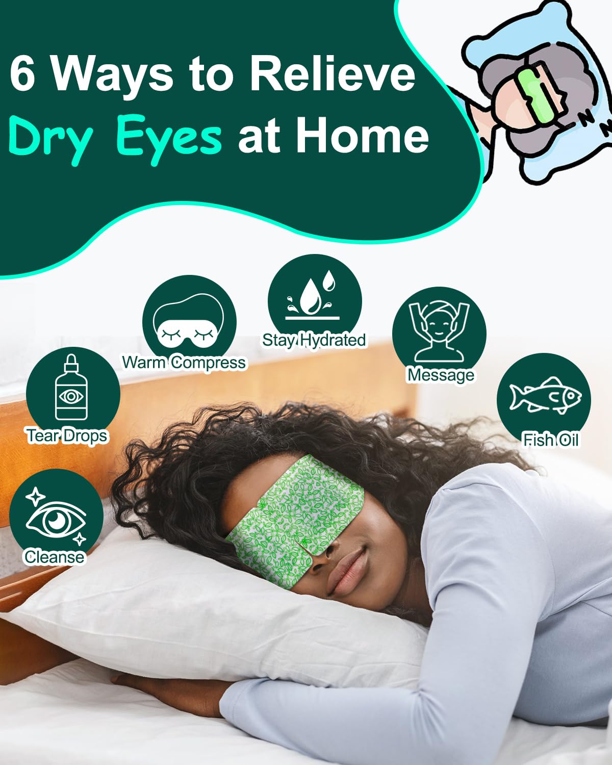 16 Packs Steam Eye Masks for Dry Eyes, Self Heating Warm Compress for Eyes Fatigue & Puffiness Relief, Disposable Heated Eye Mask Travel Essentials, Spa Relaxation Set for Women Christmas, Unscented