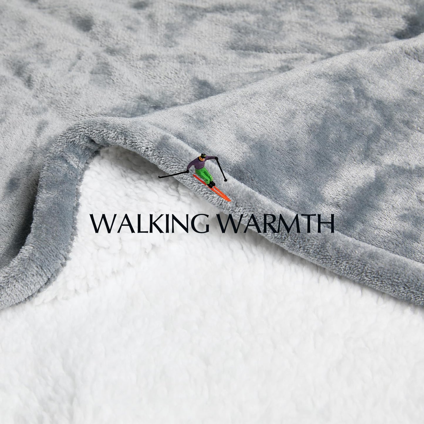 SNUGSUN Heated Blanket Throw Size, Soft and Cozy Electric Heating Blanket for Bed, Automatic Safety System 6 Heating Levels & 4 Hours Auto-Off Gift for Grandma,50" x 60" London Grey