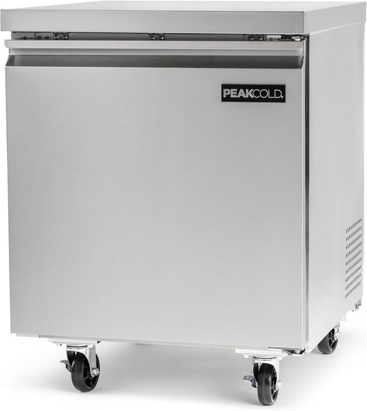 PEAK COLD Commercial Under Counter Stainless Steel Freezer; 27" W